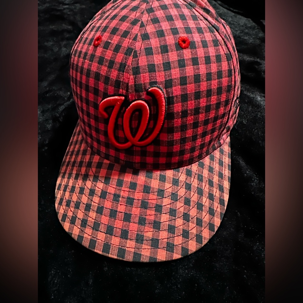 New era vintage plaid washington national fitted hat